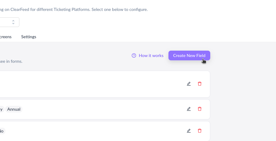 Click on Create New Field