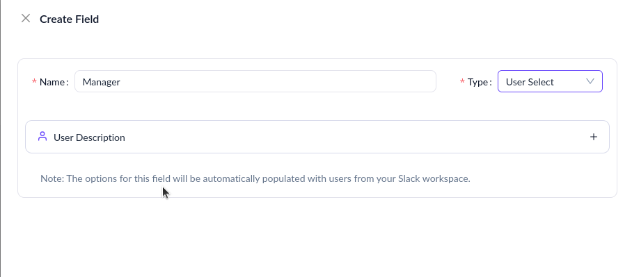 Configure and name the Manager field