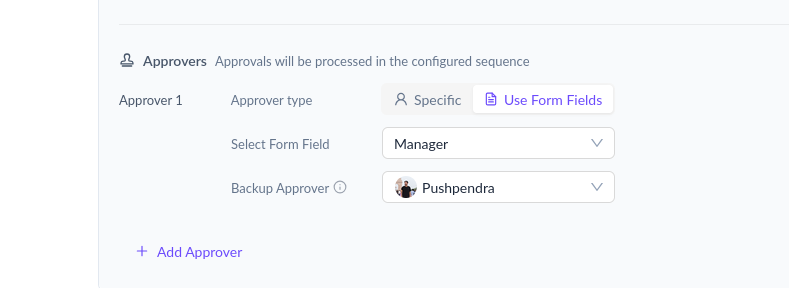 Approver configuration